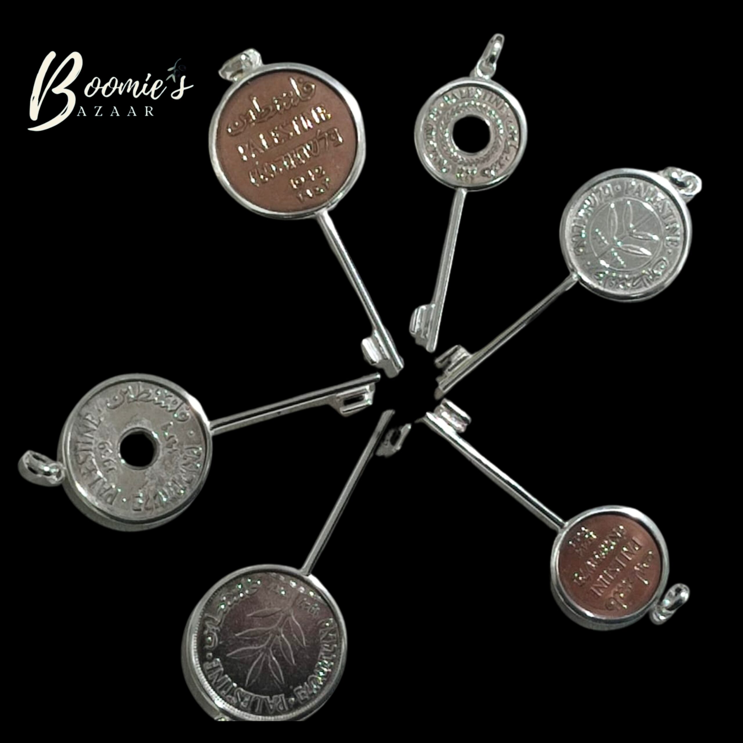 Palestinian Coin Key Necklace - 1, 2, 5, 10, 50, 100 Mils Palestinian Coin Key Necklace - 1, 2, 5, 10, 50, 100 Mils