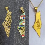 palestine map gold chains
